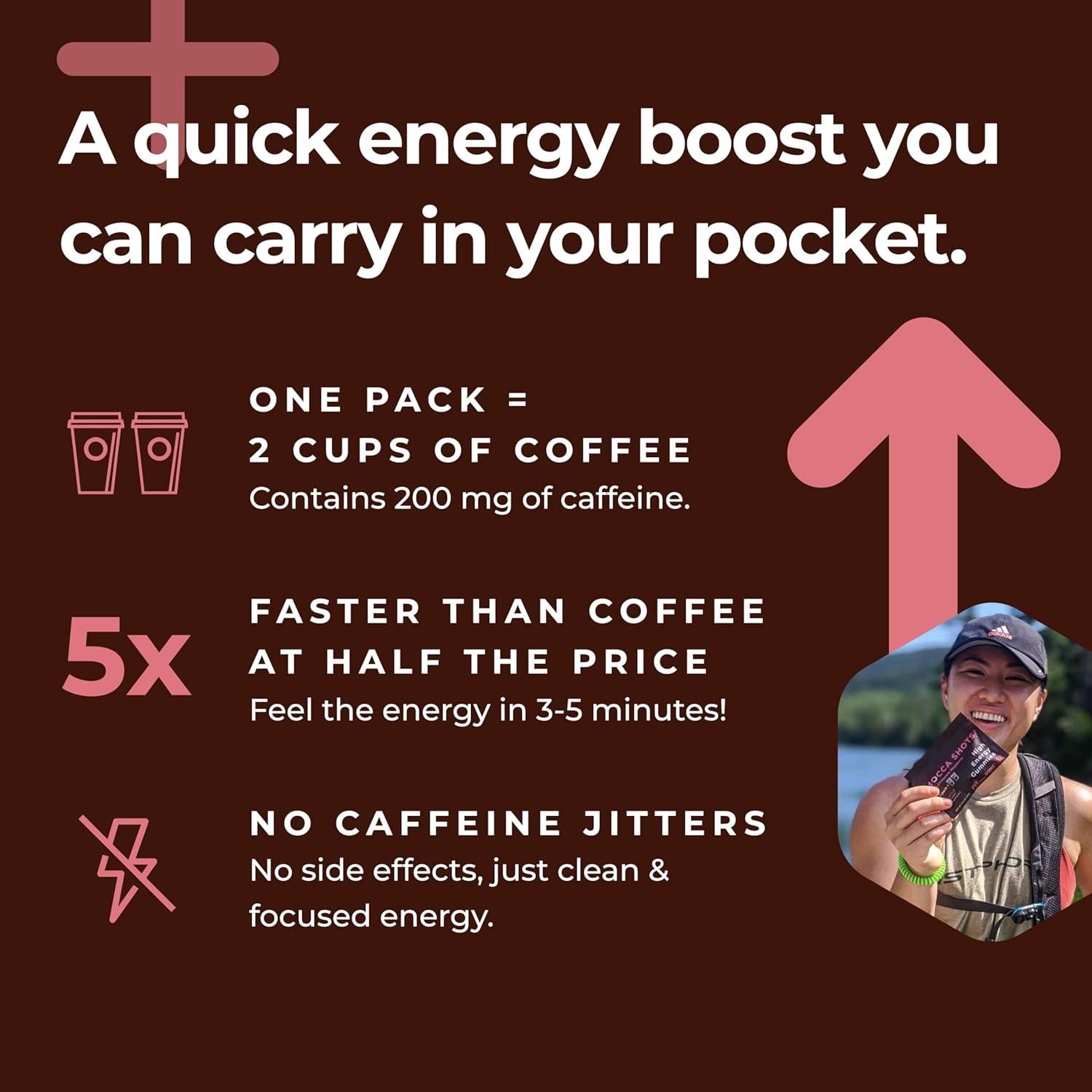 Gummies Energéticas Mocca Shots SGC 100mg Cafeína Sin Azúcar