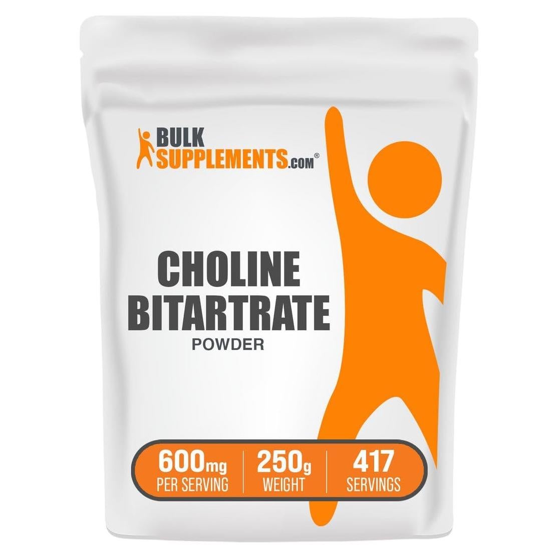 Polvo de Bitartrato de Colina BulkSupplements 250g - Sin Sabor