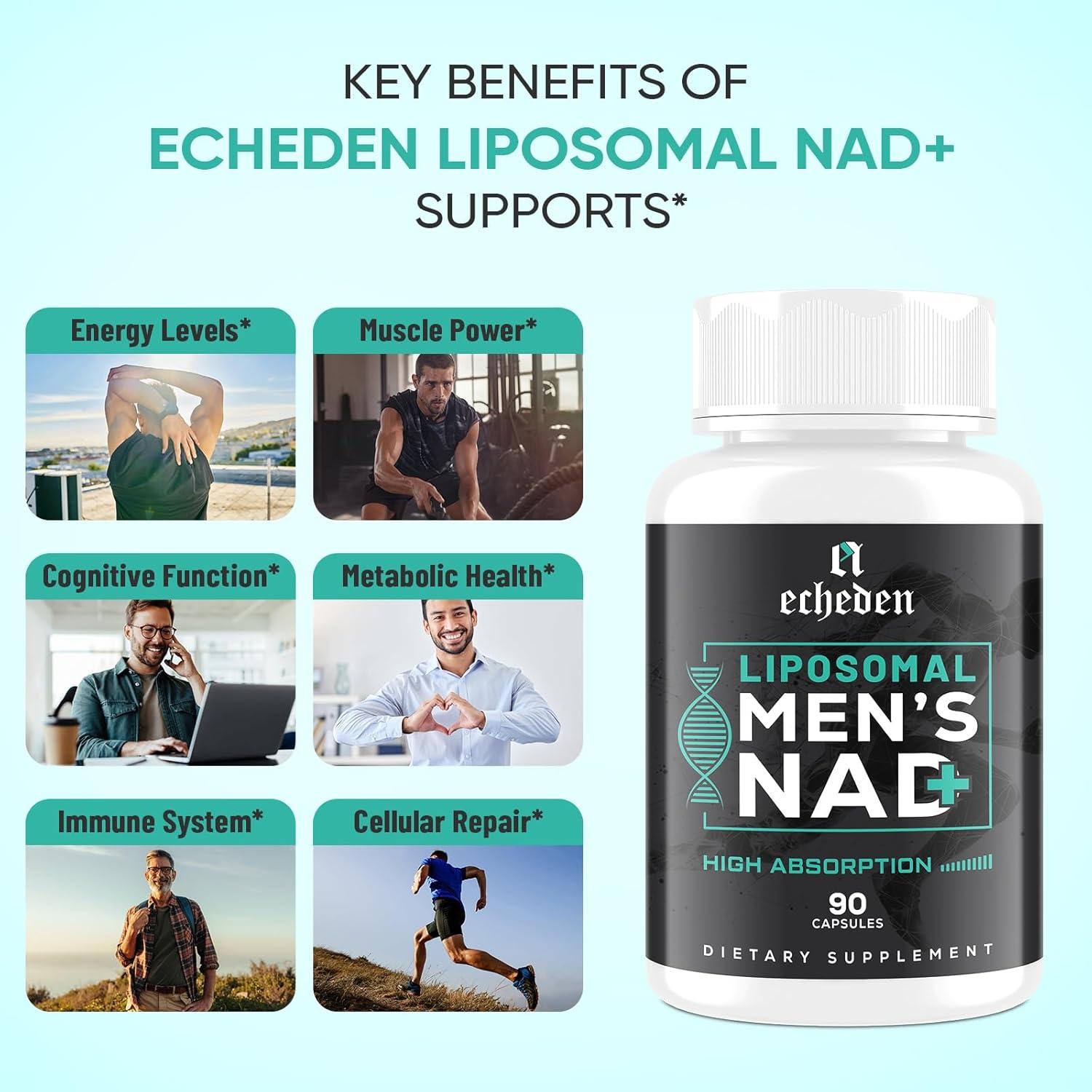Suplemento de NAD+ Echeden 2000mg Liposomal 90 Cápsulas