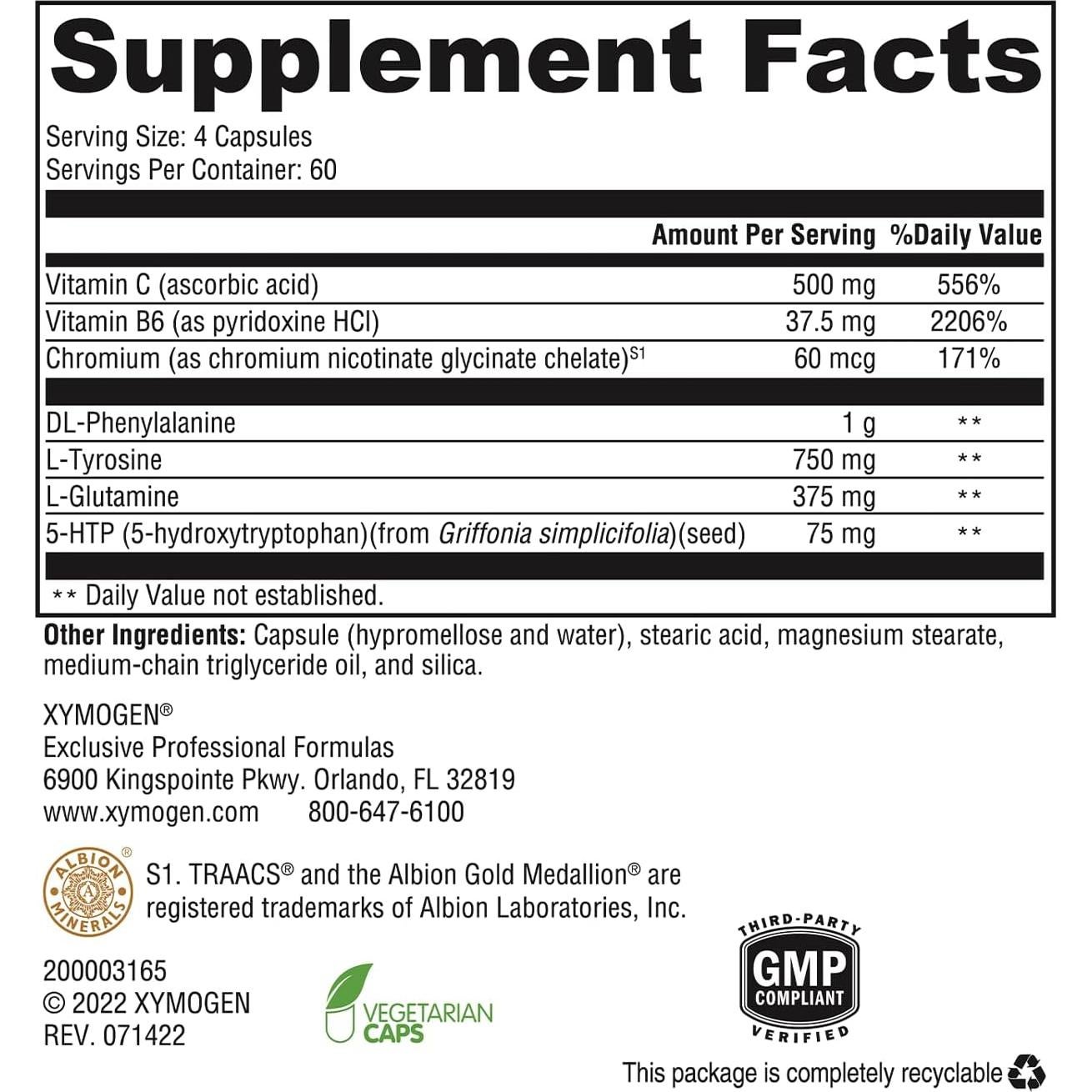 XYMOGEN Appe-Curb 240 Cápsulas - Apoyo Antojos y Metabolismo