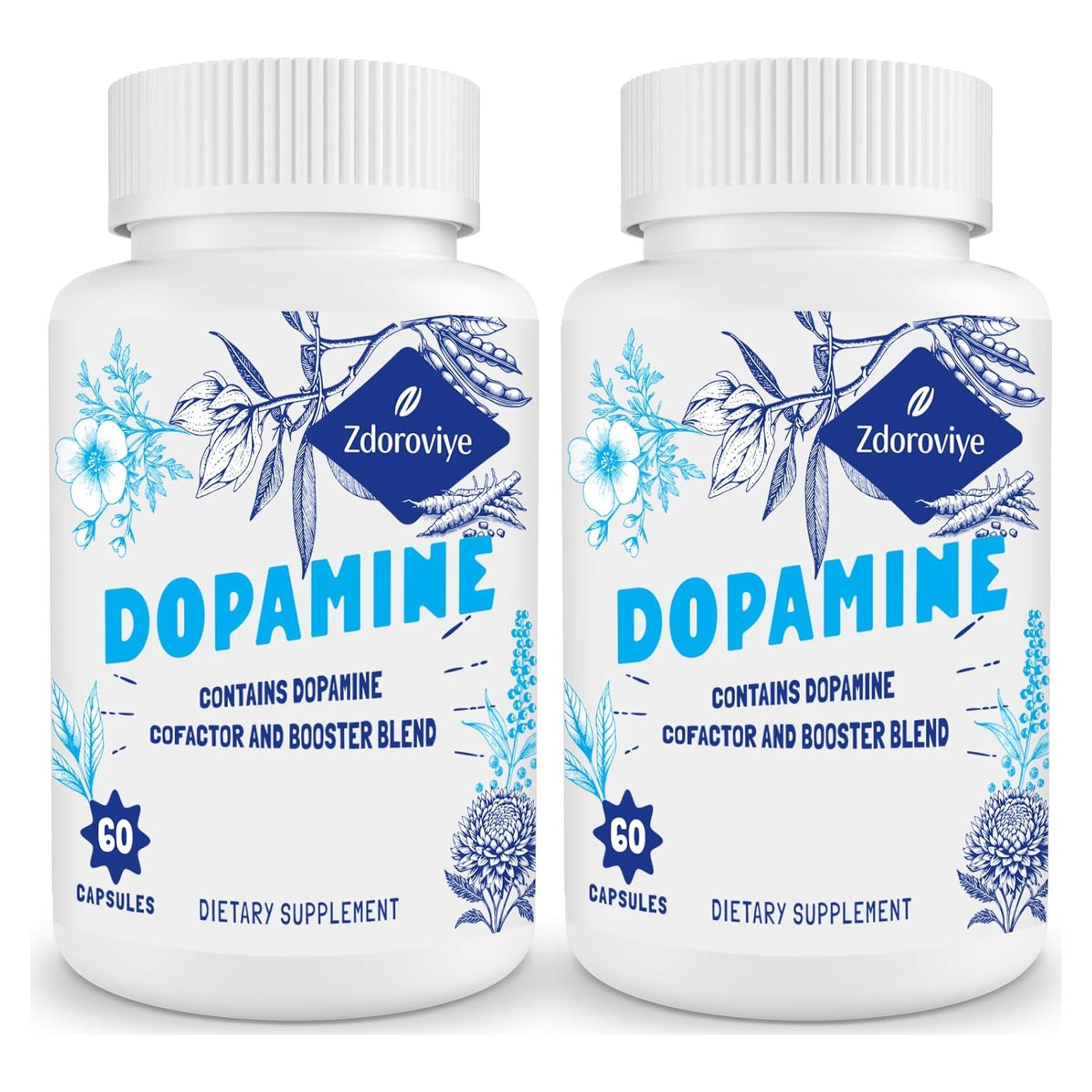 Suplemento de Dopamina Zdoroviye 500mg - 60 Cápsulas (2 Paquete)