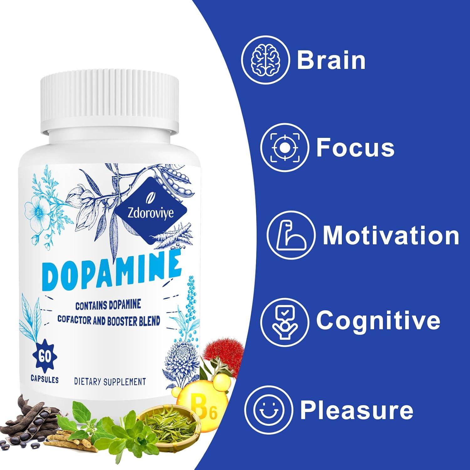Suplemento de Dopamina Zdoroviye 500mg - 60 Cápsulas (2 Paquete)