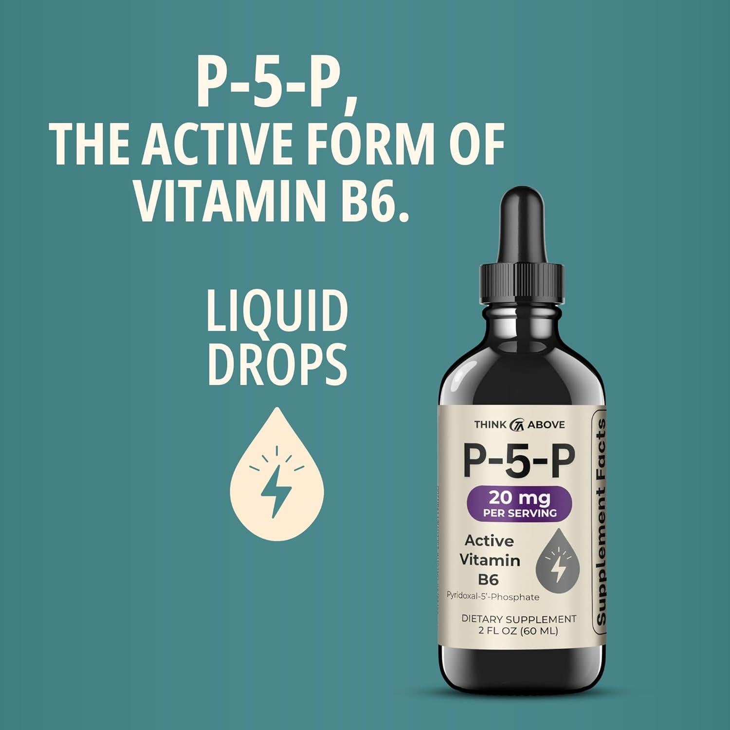 Gotas Líquidas Vitamina B6 Activada P5P Think Above 60 mL