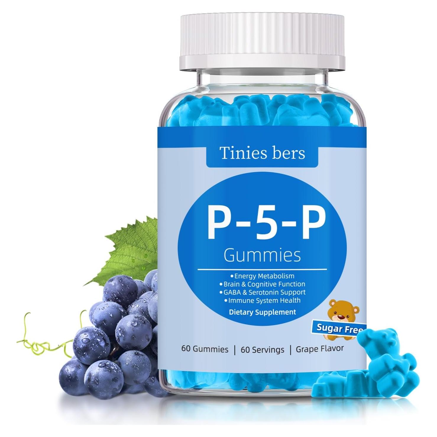 Gomitas P5P 50mg Tinies Bers - Vitamina B6 Sin Azúcar 60u