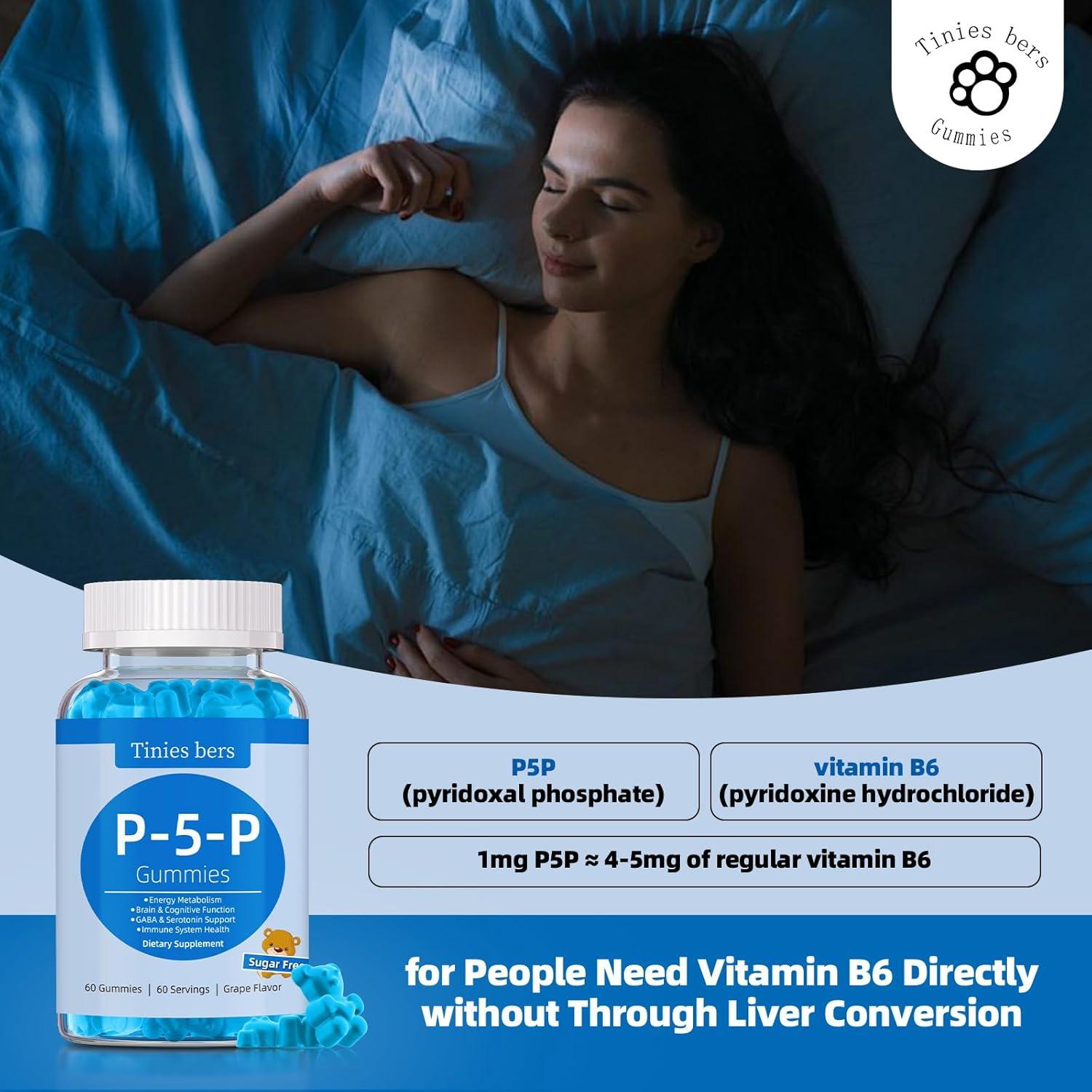 Gomitas P5P 50mg Tinies Bers - Vitamina B6 Sin Azúcar 60u