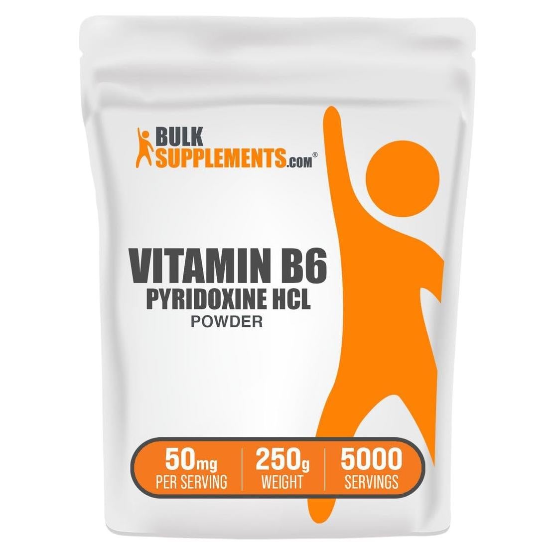 Polvo de Clorhidrato de Piridoxina B6 BulkSupplements 50mg 250g