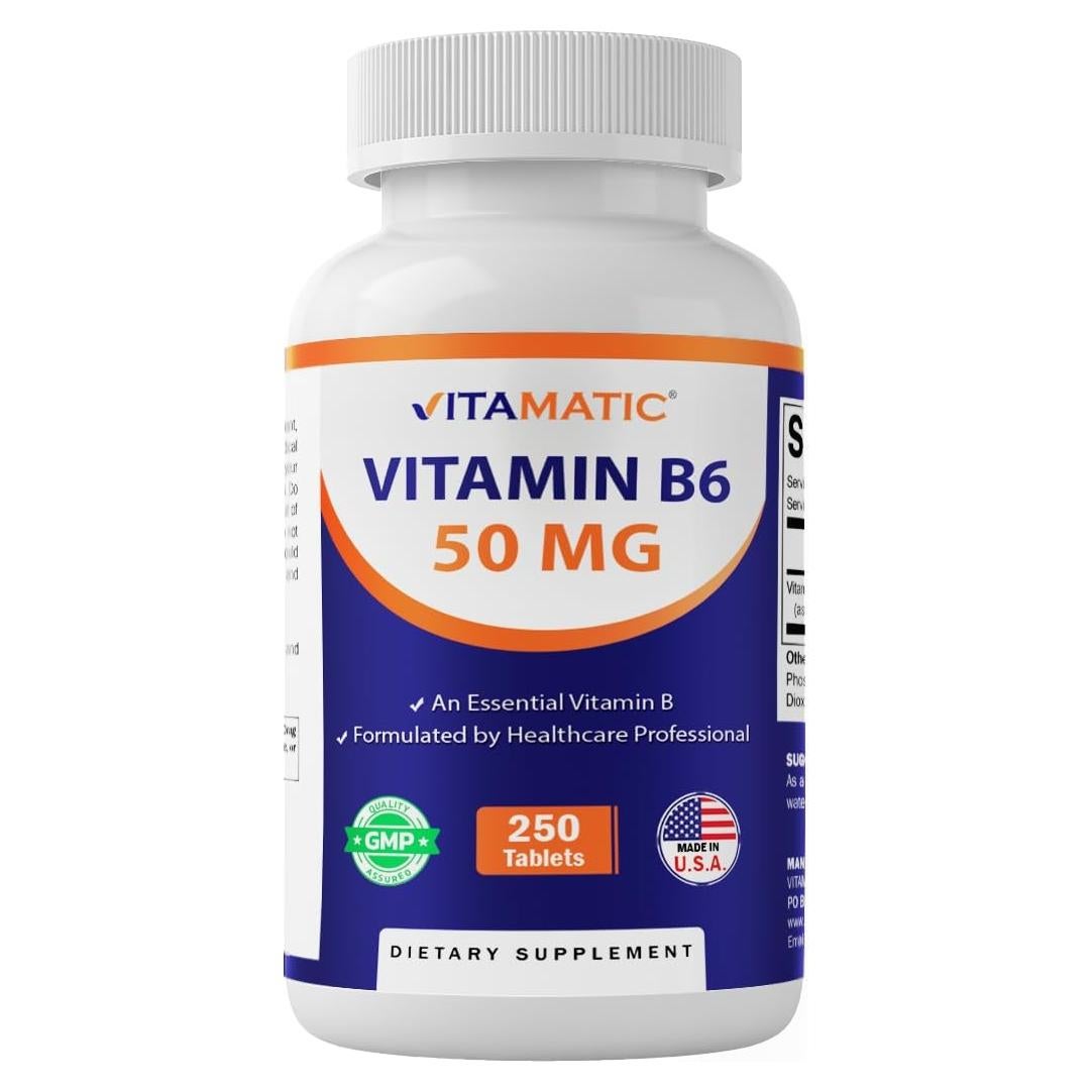 Vitamatic Vitamina B6 50 mg 250 Tabletas Vegetarianas