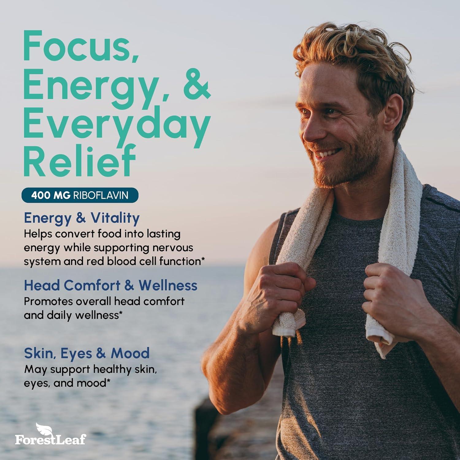 Vitamina B2 Riboflavina 400mg ForestLeaf - 90 Cápsulas Vegetales