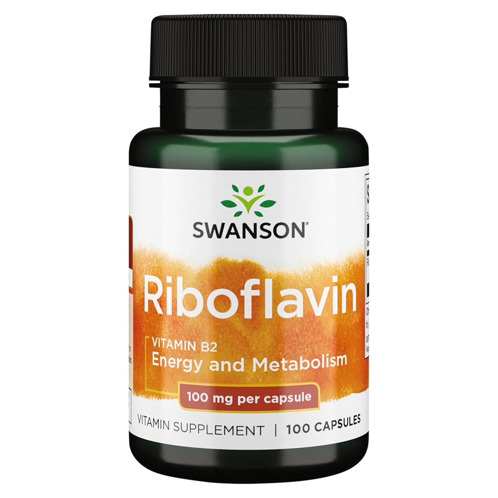 Suplemento de Vitamina B2 Swanson 100mg - 100 Cápsulas