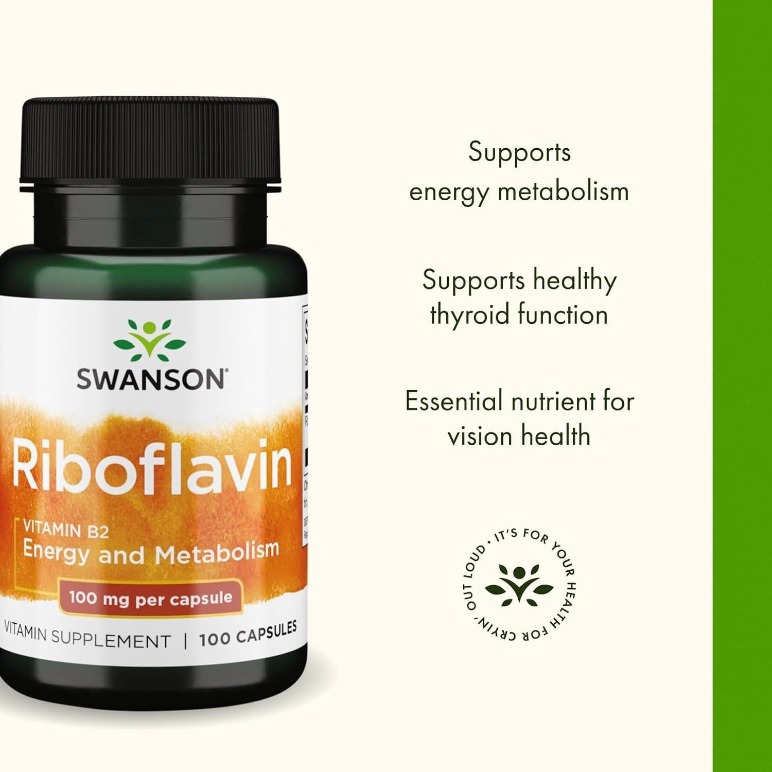 Suplemento de Vitamina B2 Swanson 100mg - 100 Cápsulas