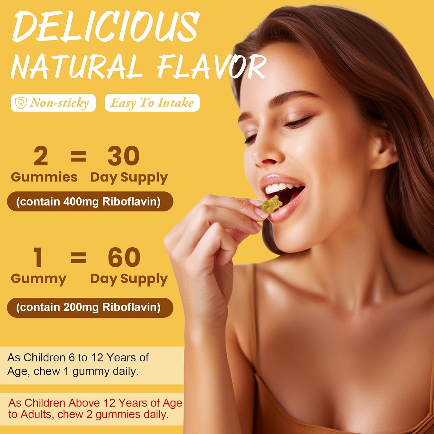 Gomitas de Vitamina B2 Totaria 400mg Sin Azúcar 60 Unidades