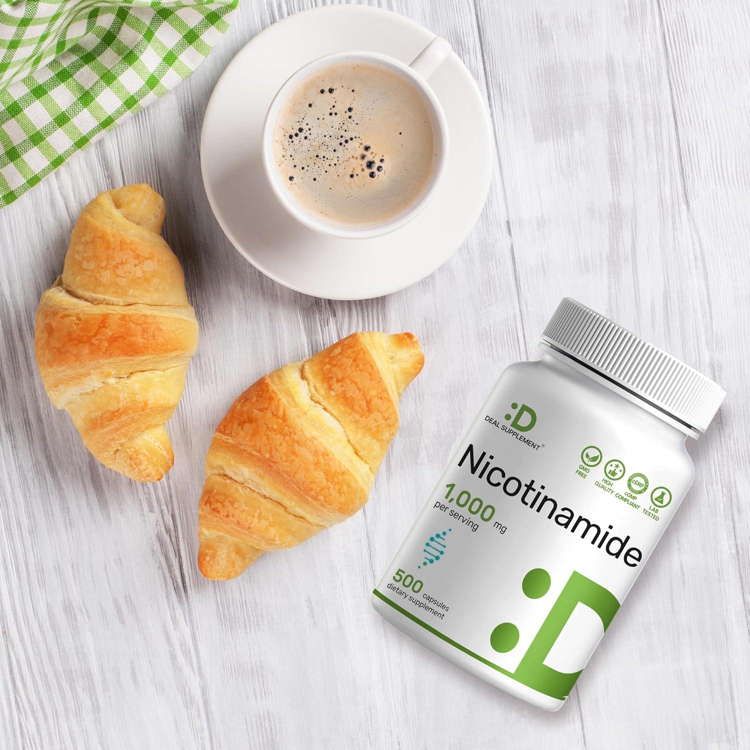 Vitamina B3 Nicotinamida 1000mg 500 Cápsulas - Sin Enrojecimiento