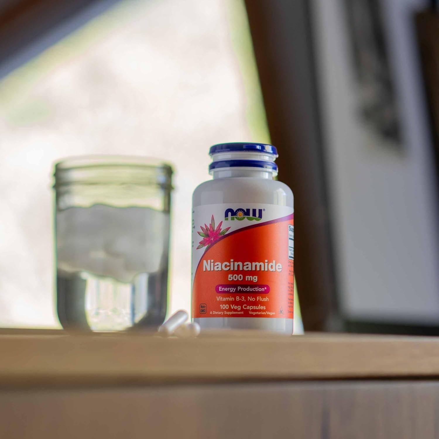 Suplemento de Niacinamida 500 mg NOW Foods - 100 Cápsulas Veganas