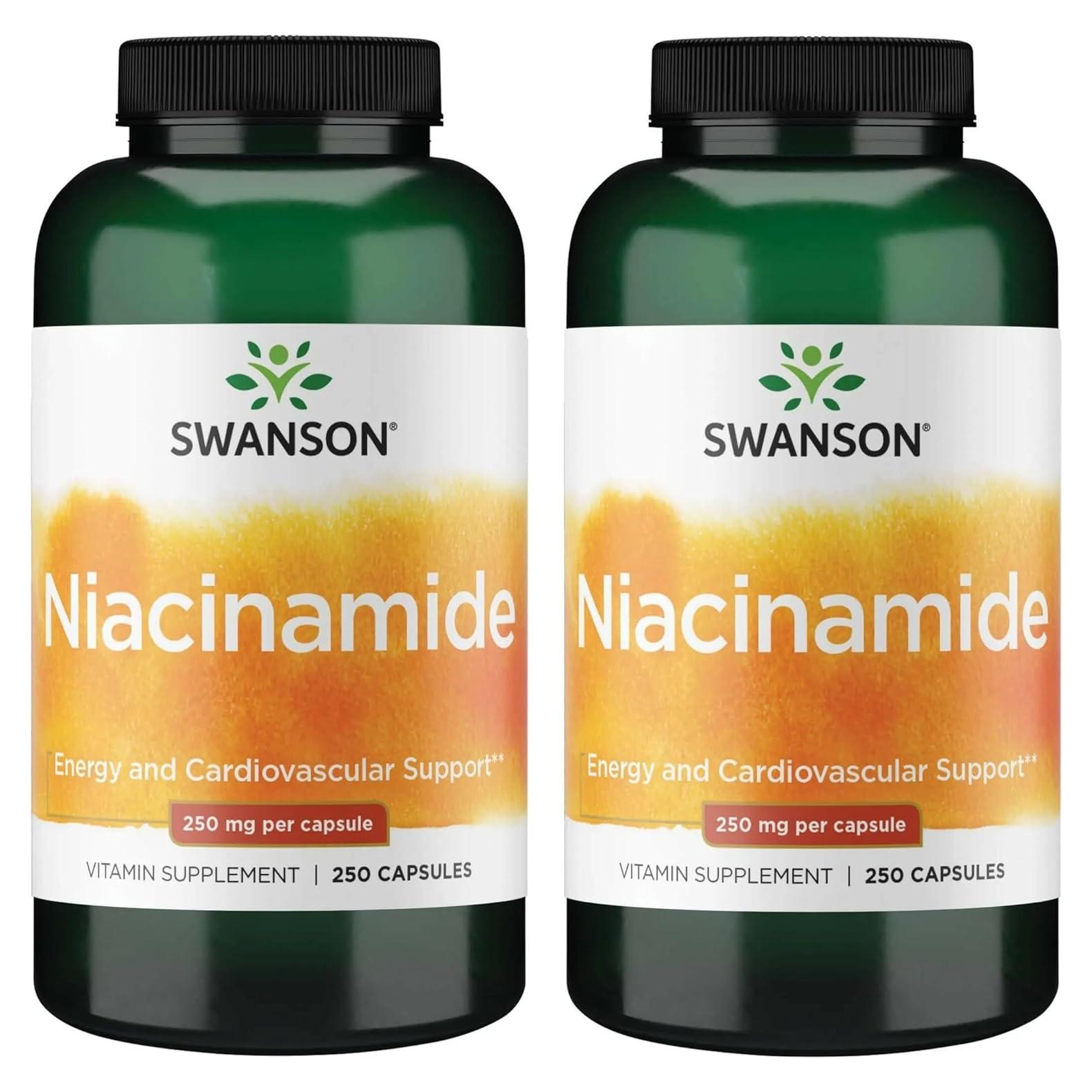 Suplemento de Niacinamida Swanson 250mg - 250 Cápsulas x2