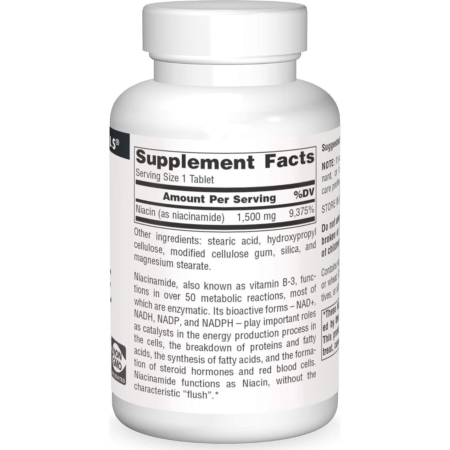 Suplemento Dietético Niacinamida B-3 Source Naturals 1500 mg - 50 Tabletas