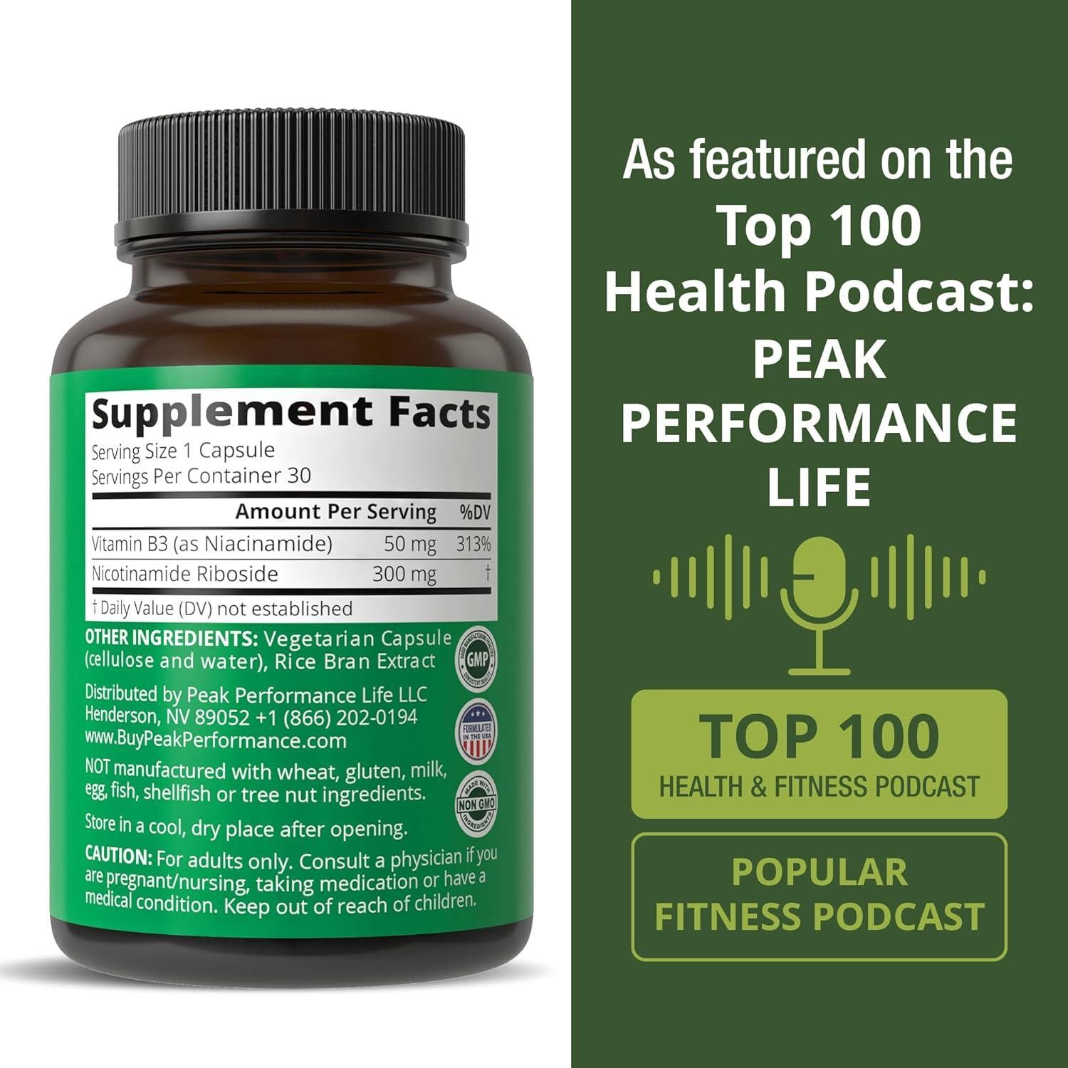 Suplemento Ribósido de Nicotinamida NR Peak Performance 40g