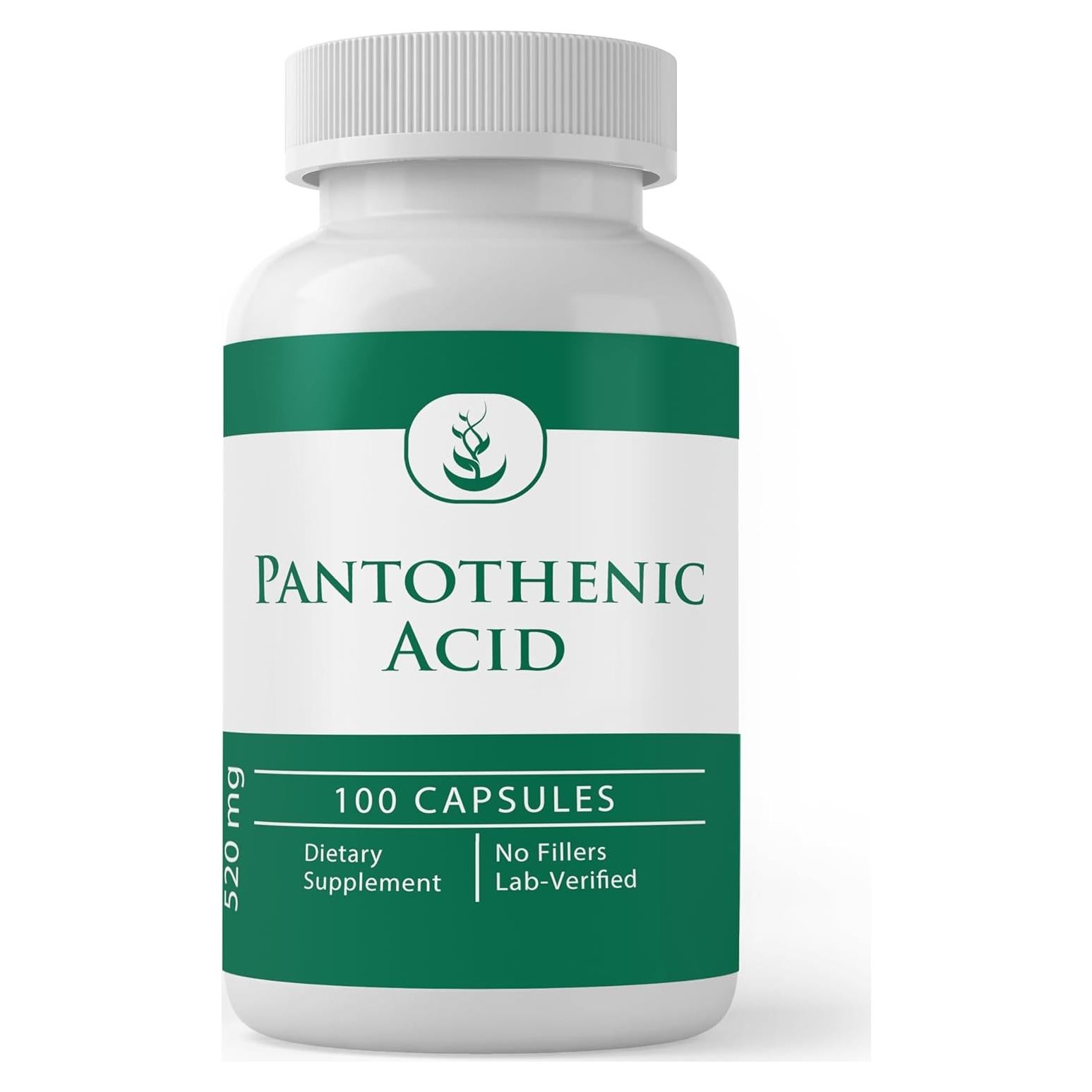 Ácido Pantoténico 100 Cápsulas Ingredientes Originales Puros