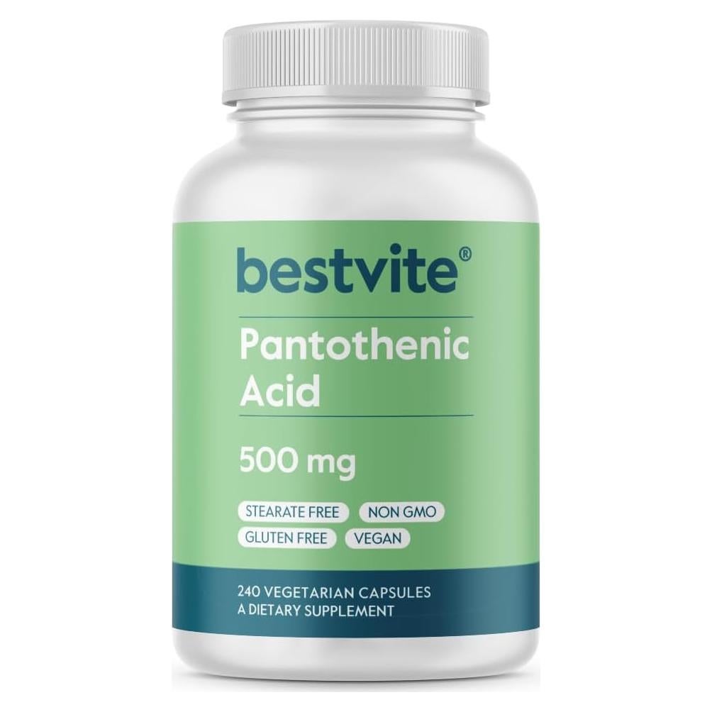 Ácido Pantoténico 500mg Bestvite - 240 Cápsulas Veganas