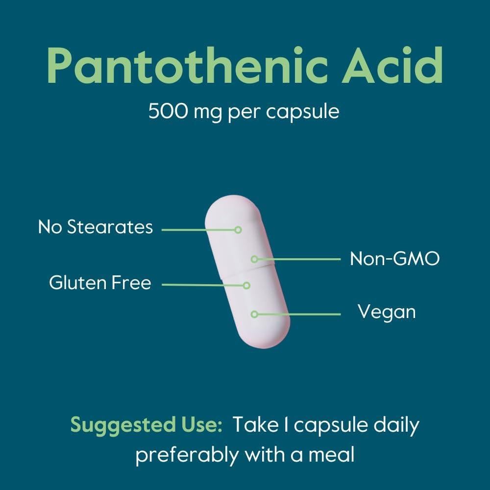 Ácido Pantoténico 500mg Bestvite - 240 Cápsulas Veganas