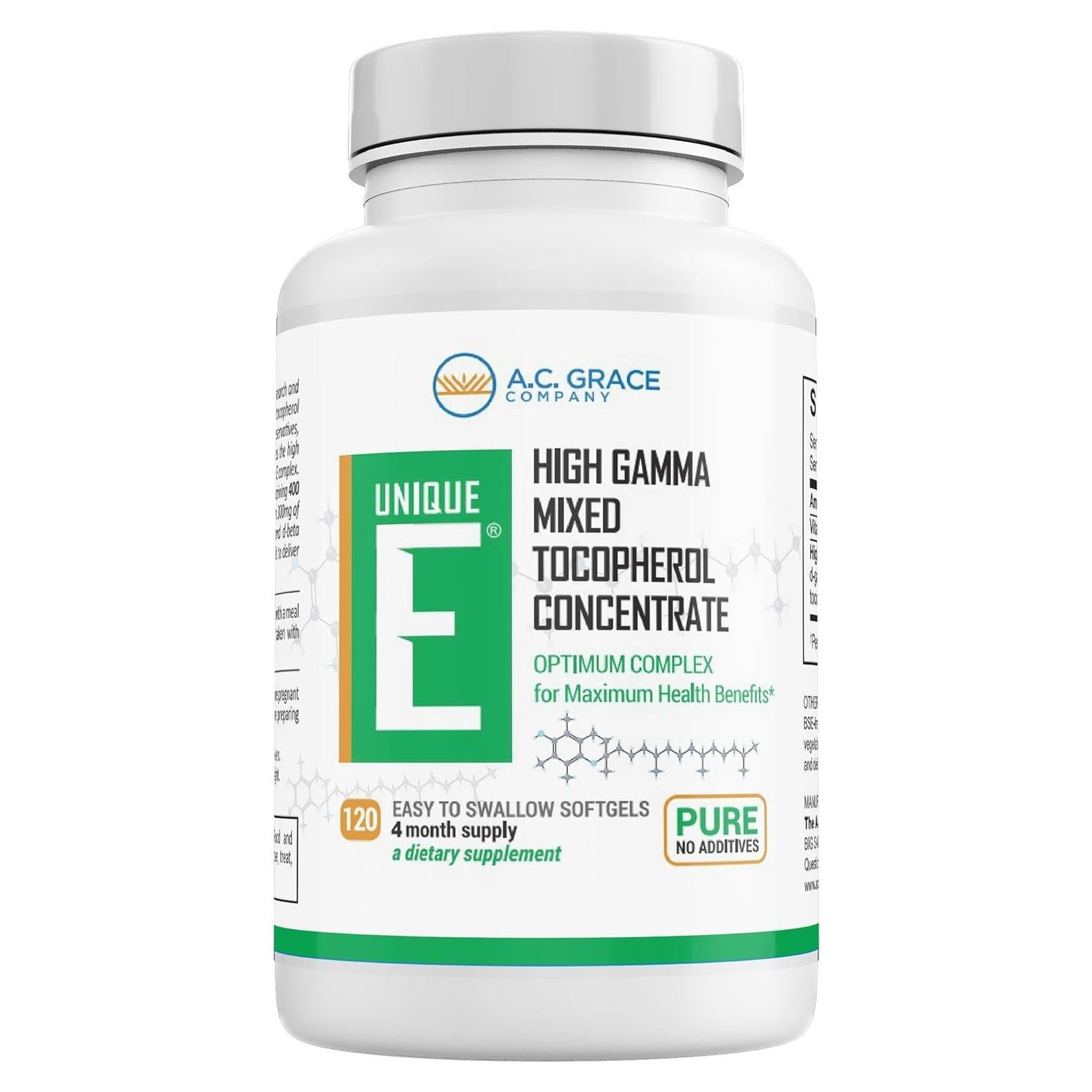 Geles Blandos UNIQUE E A.C. Grace 120 Unidades Vitamina E Natural