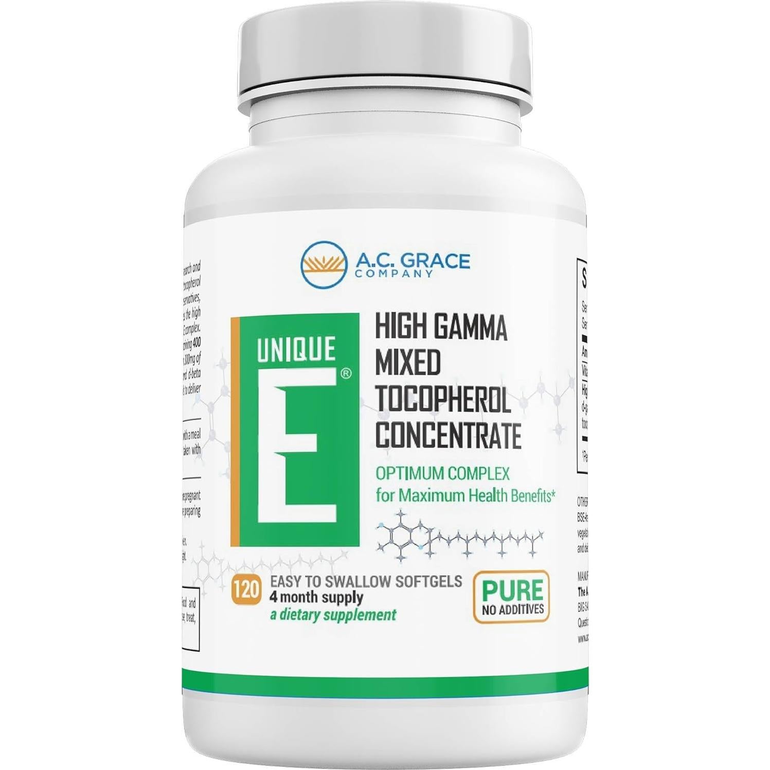 Geles Blandos UNIQUE E A.C. Grace 120 Unidades Vitamina E Natural