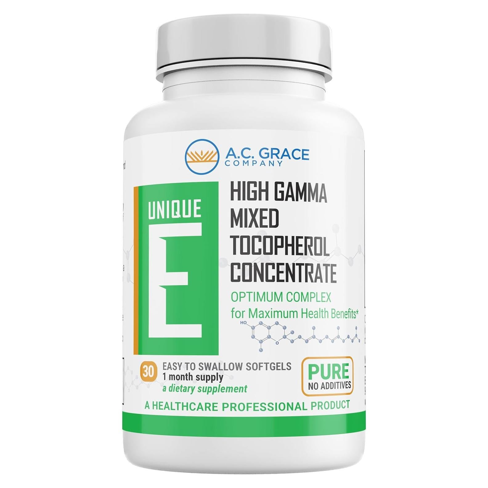 Concentrado de Tocopheroles Mixtos UNIQUE E A.C. Grace 30 Softgels
