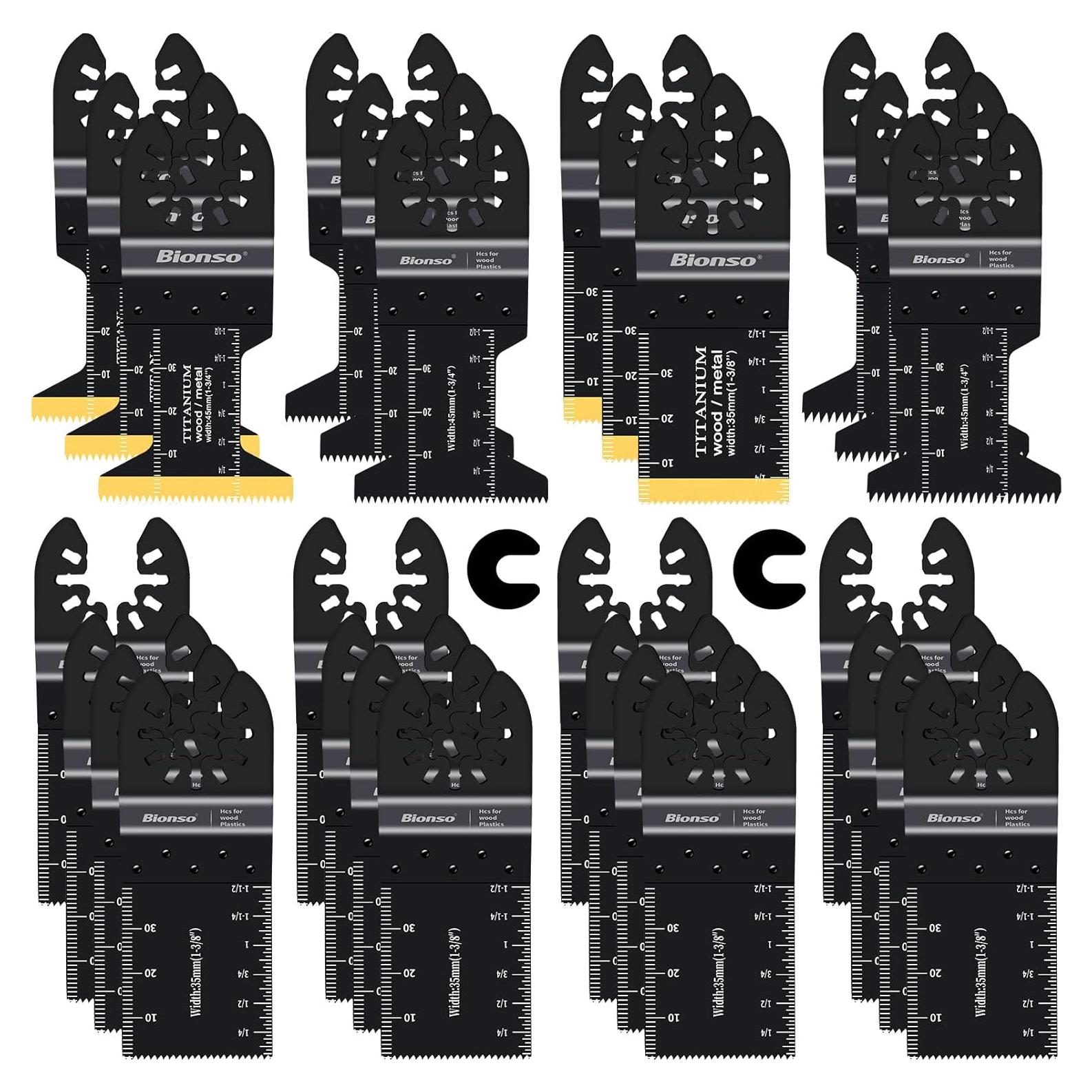 Kit de Cuchillas Oscilantes Bionso 28 Piezas para Madera y Metal