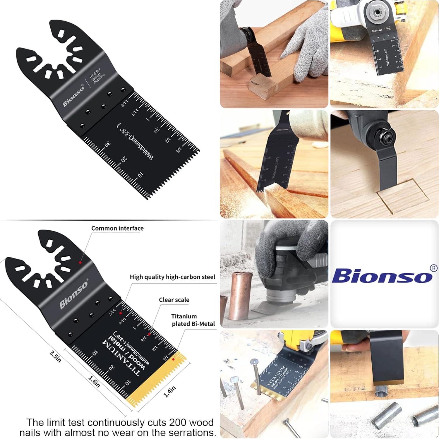 Kit de Cuchillas Oscilantes Bionso 28 Piezas para Madera y Metal