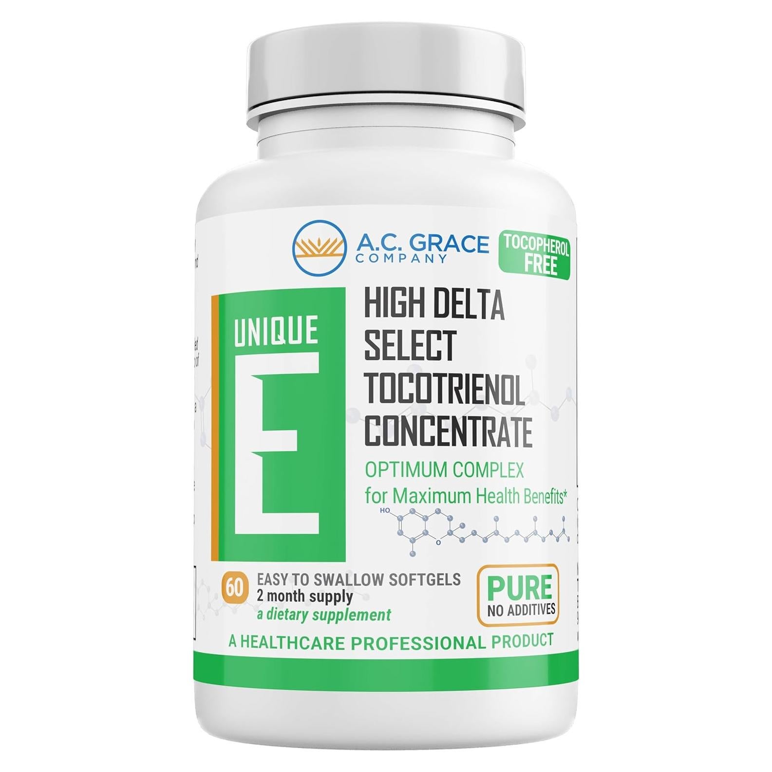 Tocotrienoles Unique E - 60 Softgels sin Tocopherol