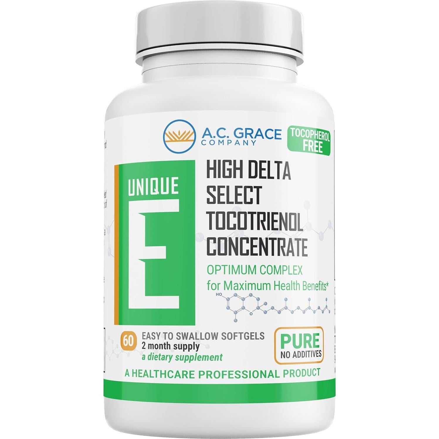 Tocotrienoles Unique E - 60 Softgels sin Tocopherol