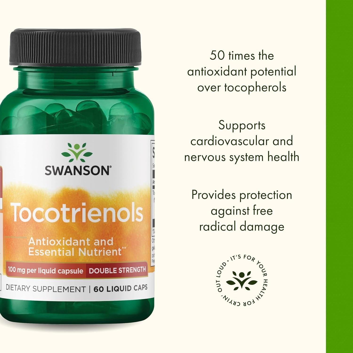 Swanson Tocotrienoles Doble Fuerza 60 Cápsulas Líquidas 100mg