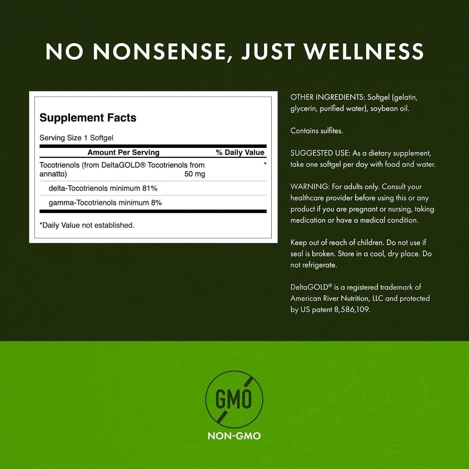 Swanson Deltagold Tocotrienoles Annatto 60 Gelatinas 50mg