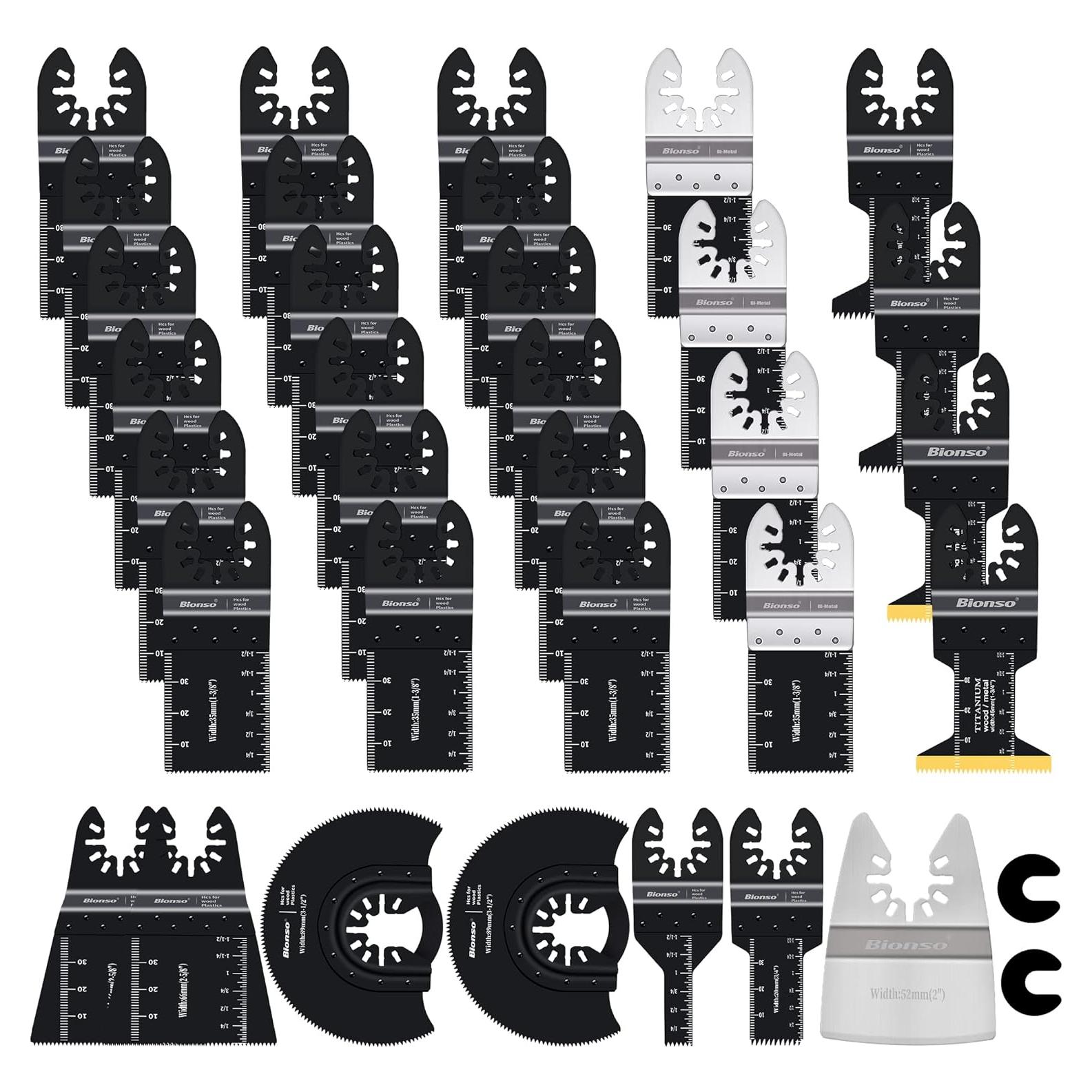 Kit de 35 Hojas de Sierra Oscilante Bionso JPTZ para Madera