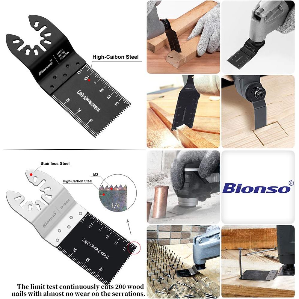 Kit de 35 Hojas de Sierra Oscilante Bionso JPTZ para Madera