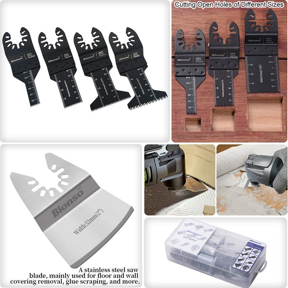 Kit de 35 Hojas de Sierra Oscilante Bionso JPTZ para Madera