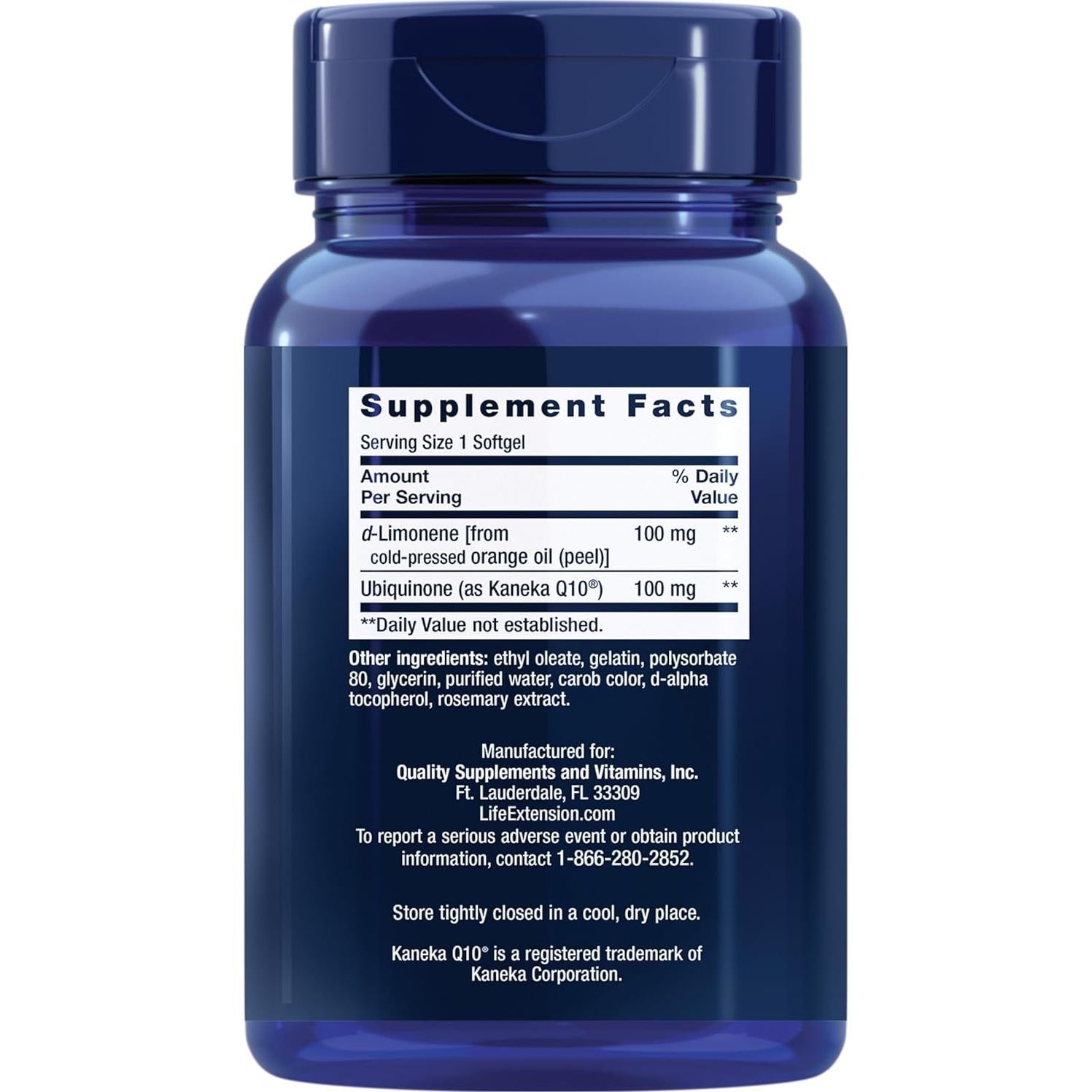 Suplemento CoQ10 Life Extension 60 Gelatinas Blandas - Salud del Corazón