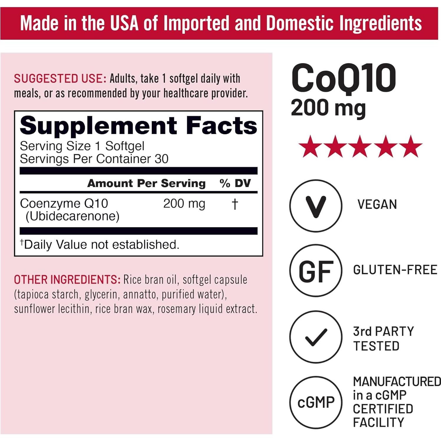 NatureWise CoQ10 200mg Softgels - Suplemento Vegano Antioxidante