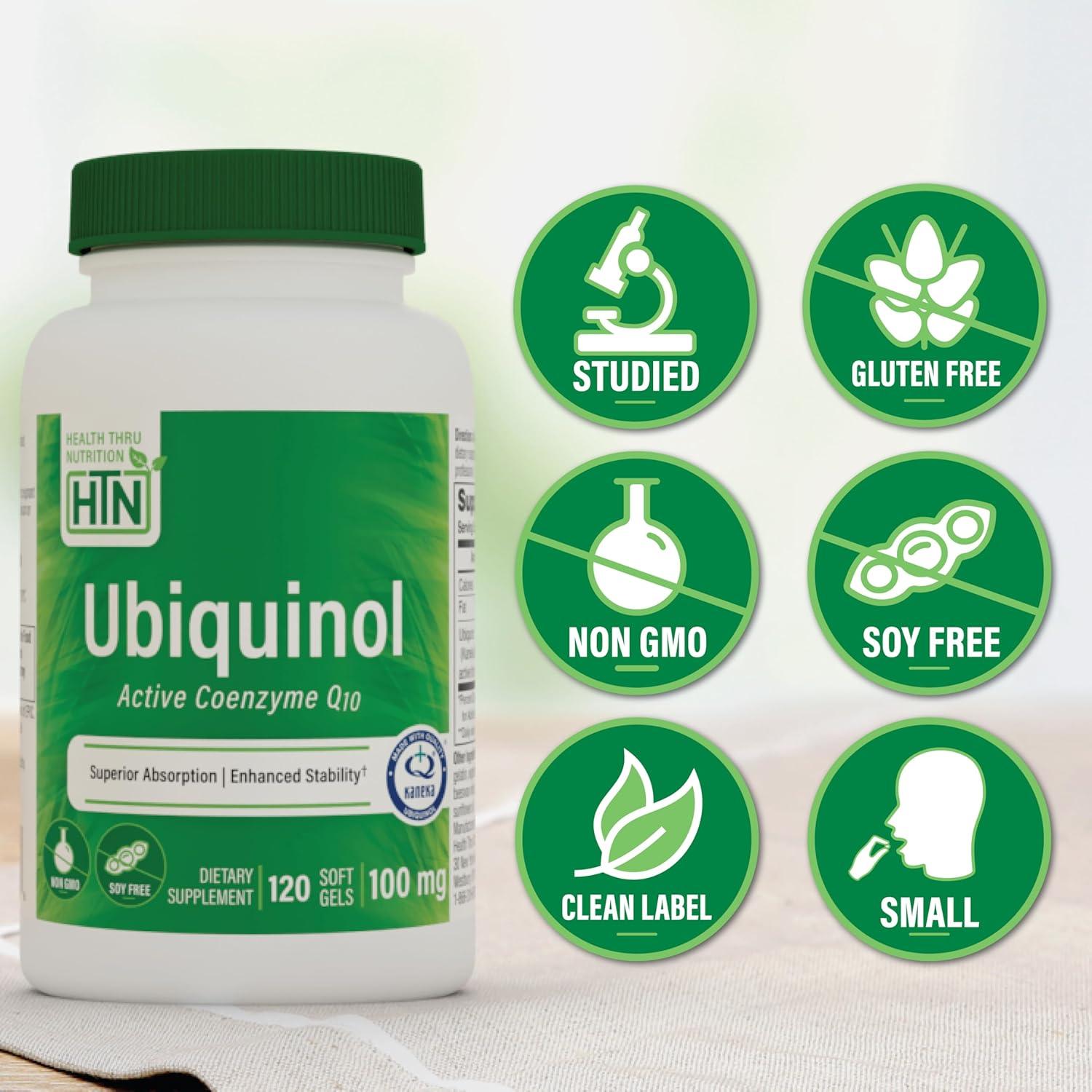 Ubiquinol 100mg Health Thru Nutrition 120 Softgels - CoQ10