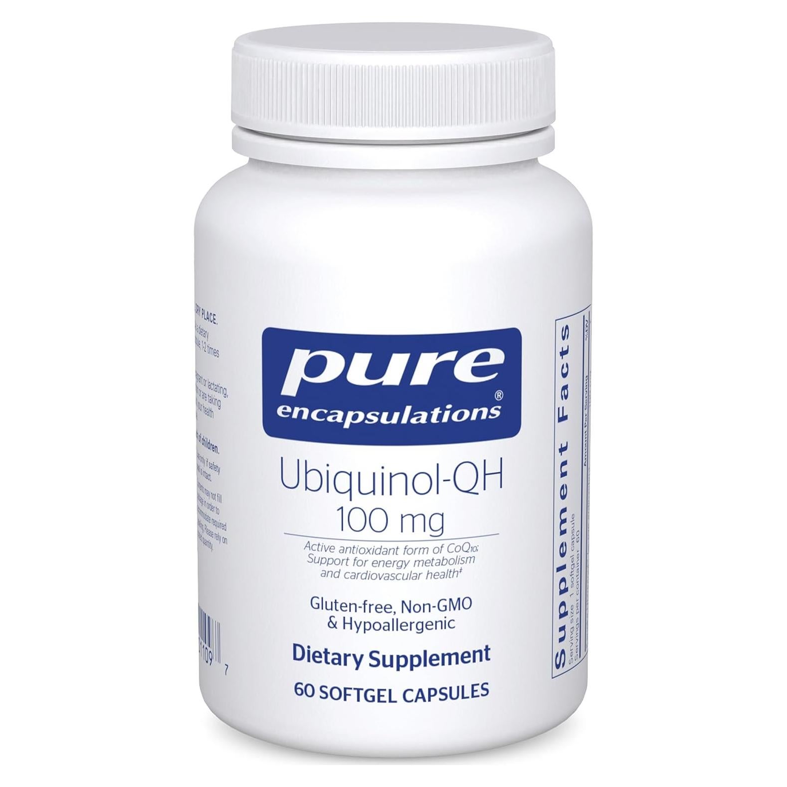 Suplemento Ubiquinol-QH 100 mg Pure Encapsulations - 60 Cápsulas