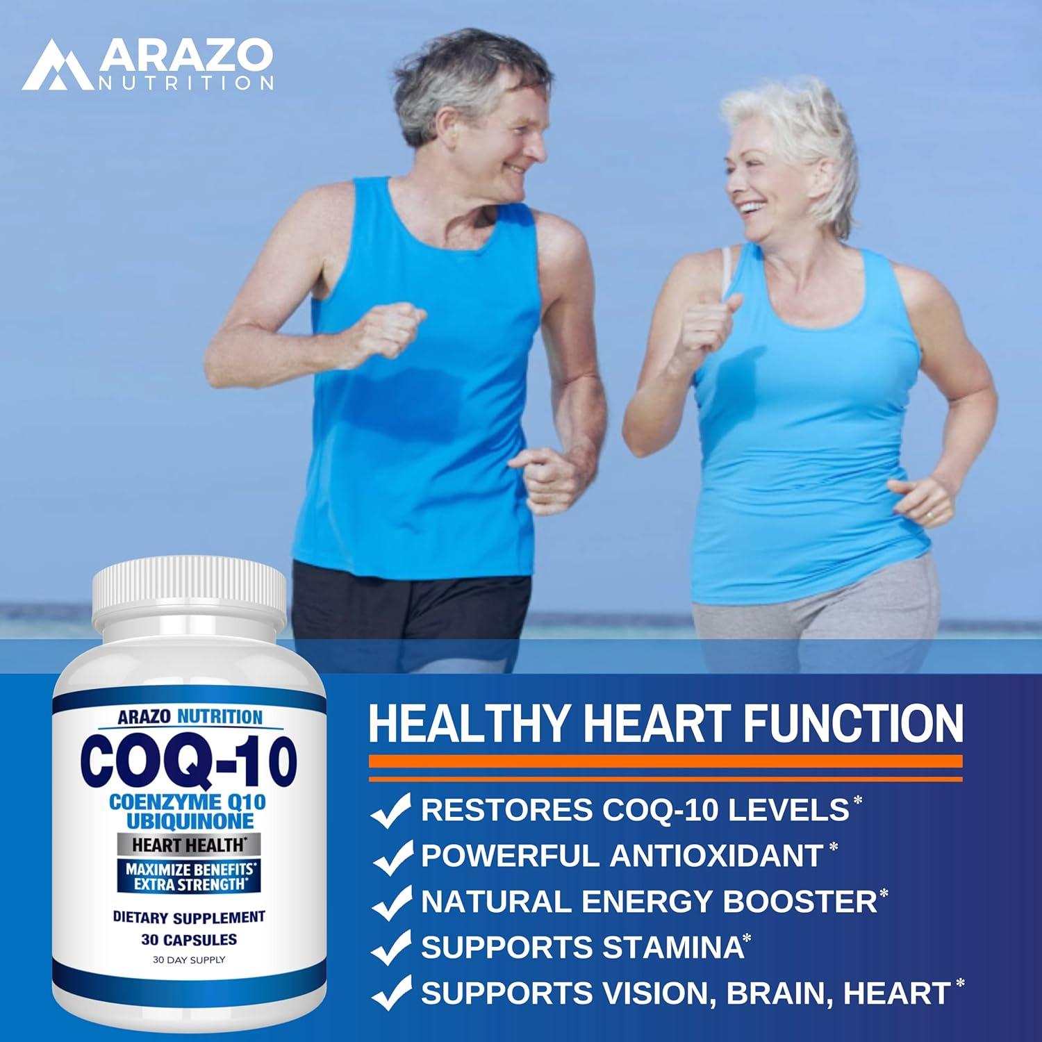 Suplemento CoQ10 Arazo Nutrition 200mg - 30 Cápsulas Antioxidante