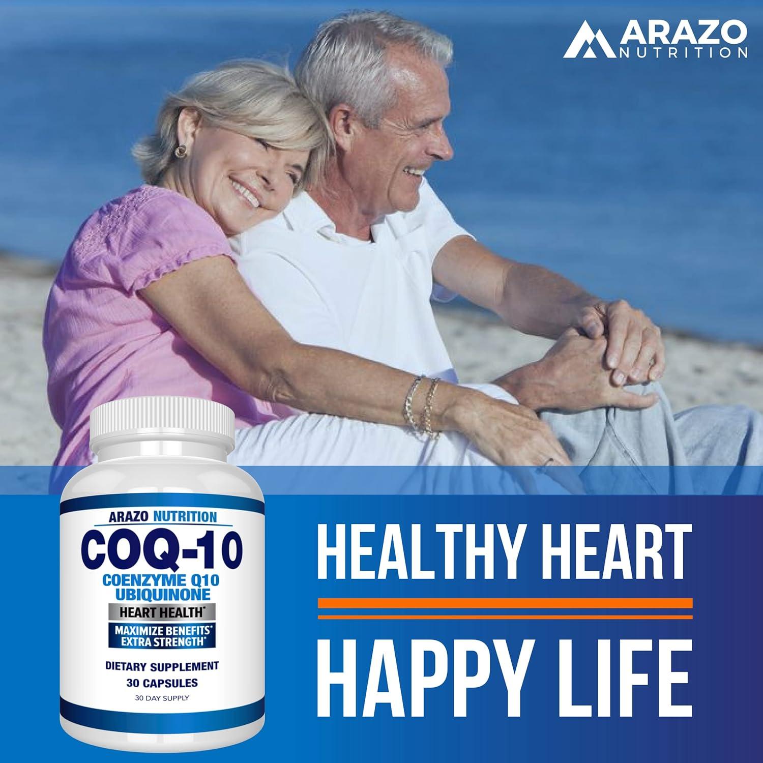 Suplemento CoQ10 Arazo Nutrition 200mg - 30 Cápsulas Antioxidante