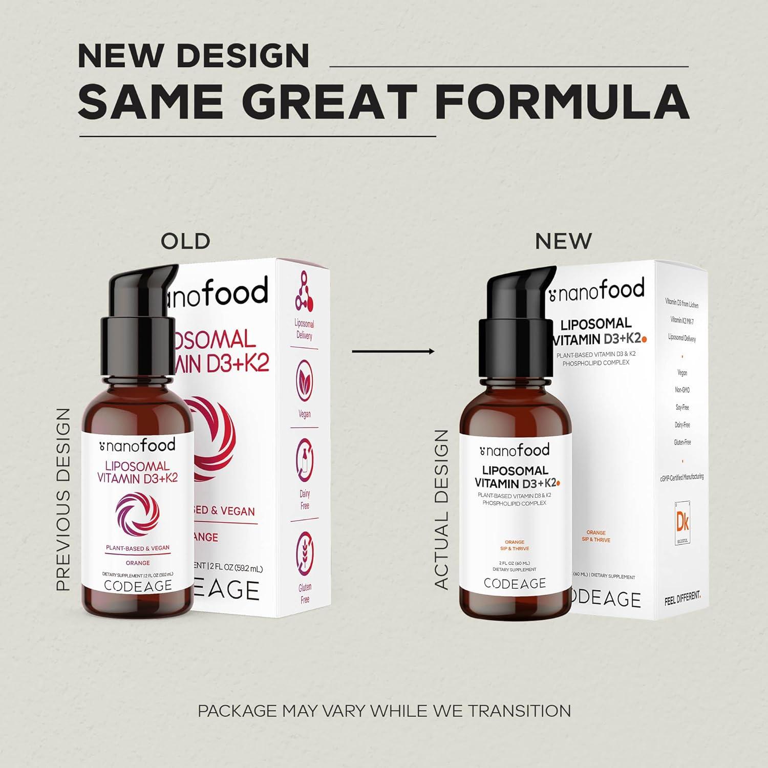 Suplemento Líquido Vitamina D3 K2 Codeage 59 ml Vegano