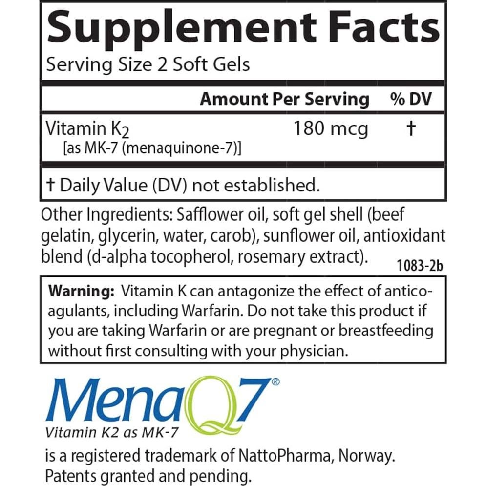 Carlson Vitamina K2 MK-7 180 mcg 180 Gelatinas Blandas