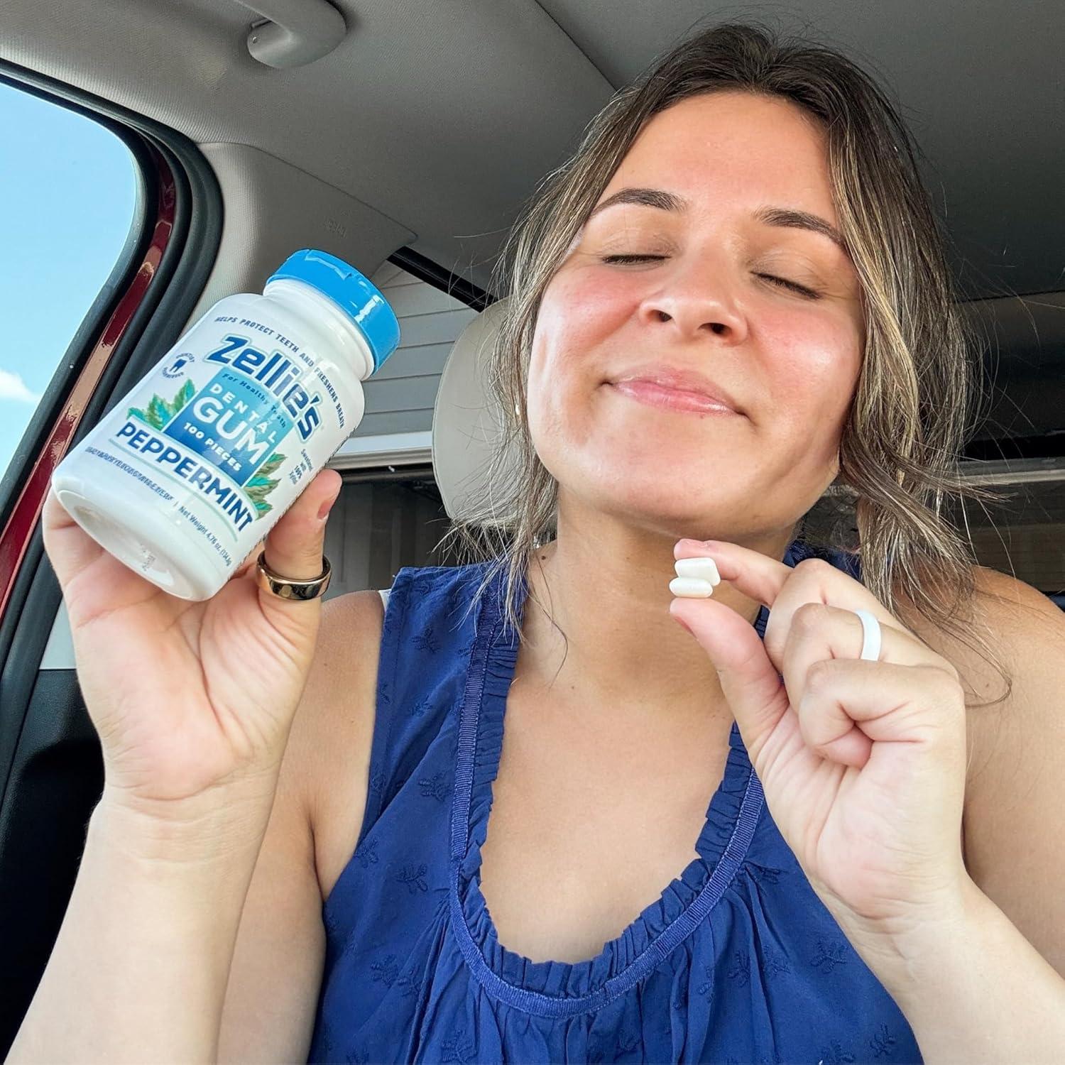 Chicle de Menta Zellie's 100% Xilitol Vegano 100 Unidades