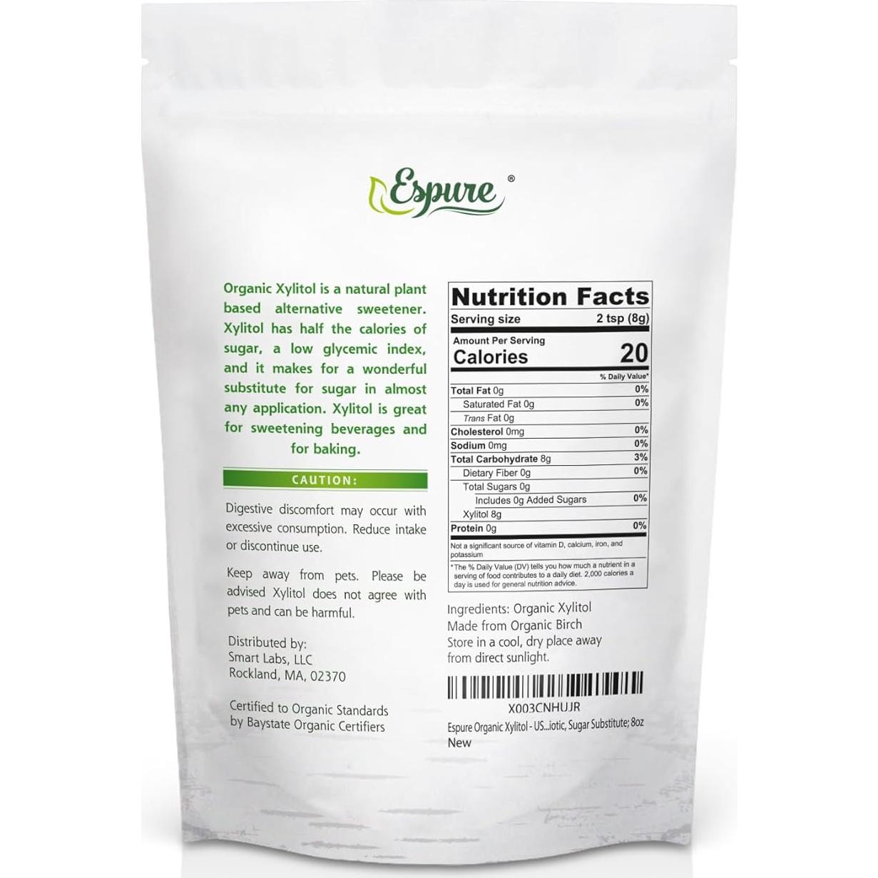 Xilitol Orgánico 226.8g - Edulcorante Natural Keto USDA