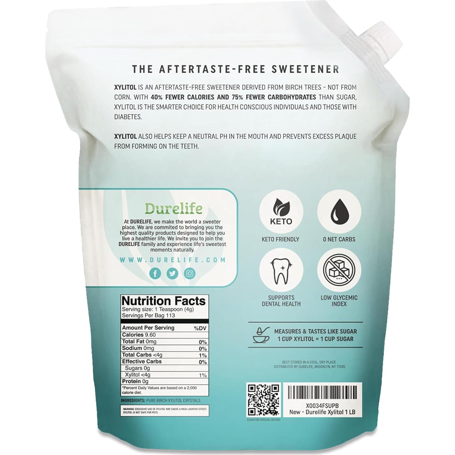 Sustituto de Azúcar DureLife Xilitol 453g 100% Puro Sin OGM