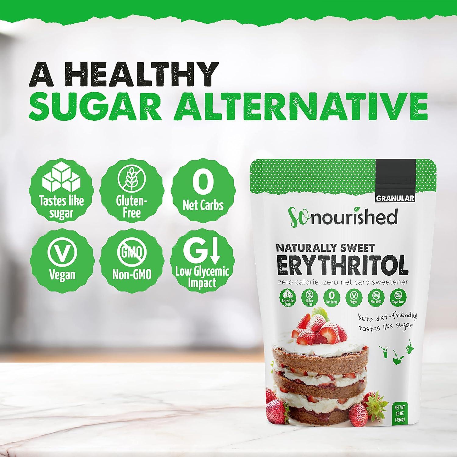 Sustituto de Azúcar Erythritol So Nourished 0 Calorías 0 Carbs