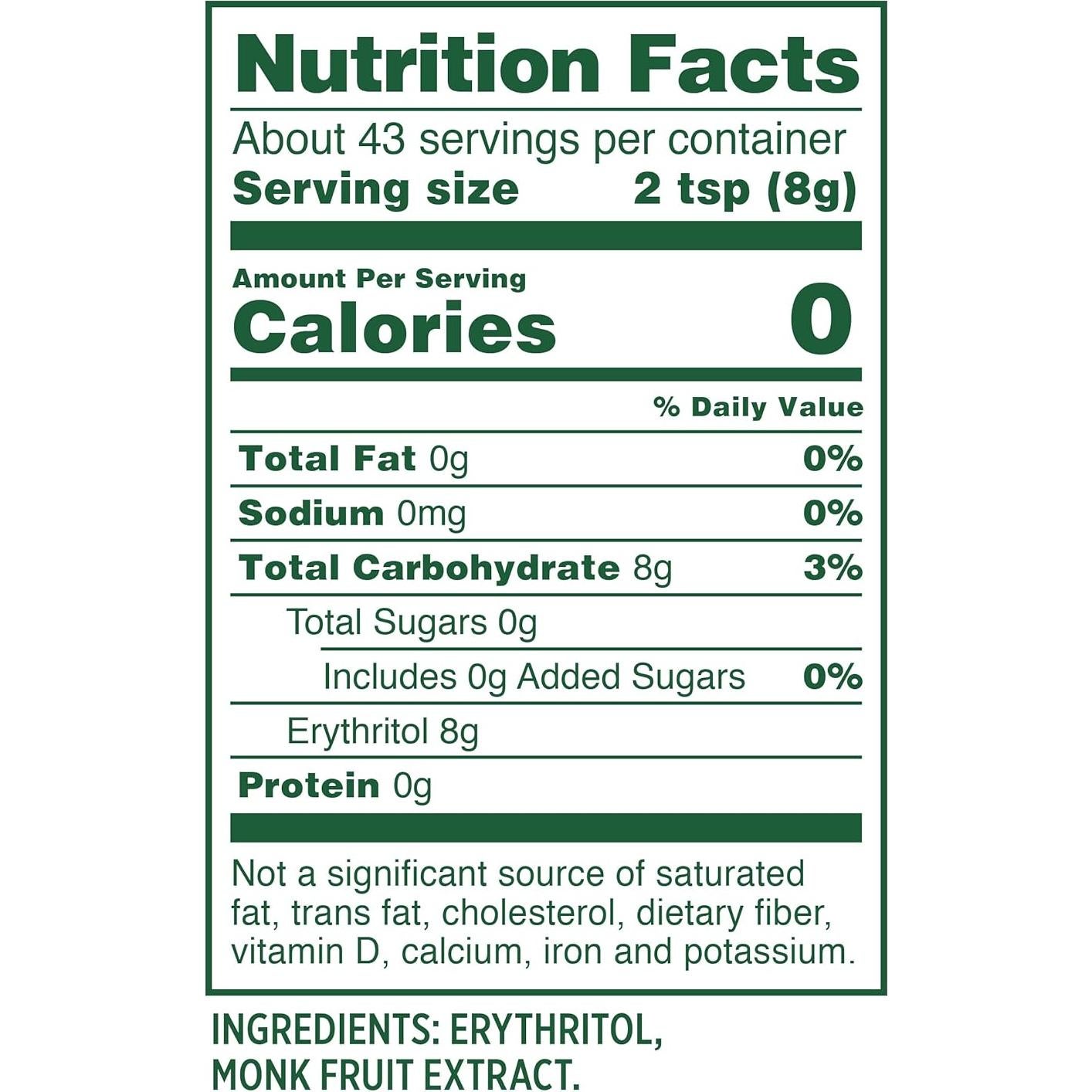 Edulcorante Whole Earth de Fruta del Monje y Eritritol 354ml