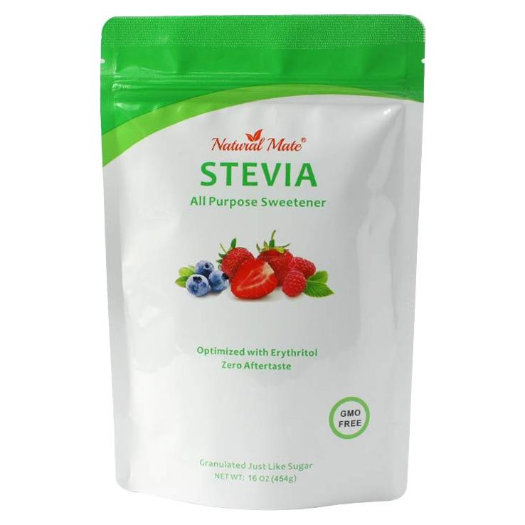 Endulzante Natural en Polvo Stevia y Eritritol 453g - Natural Mate