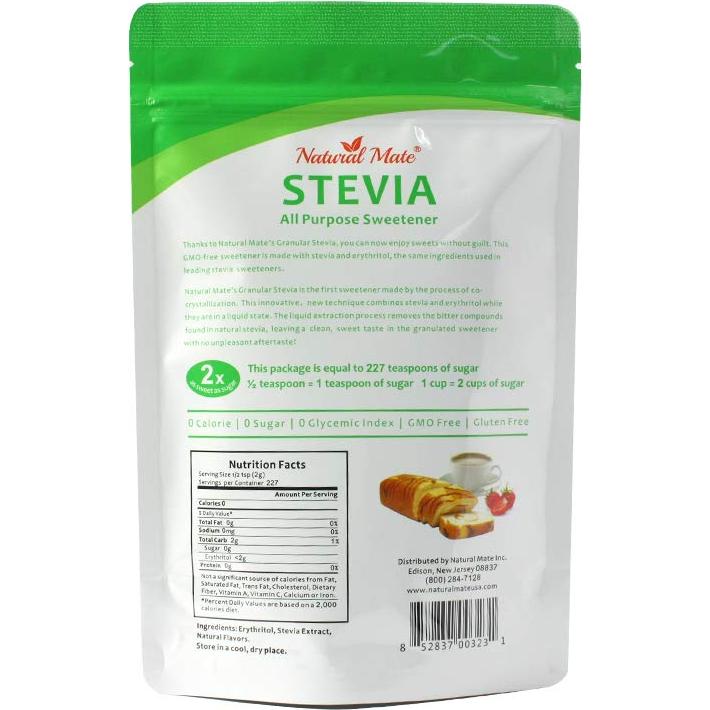 Endulzante Natural en Polvo Stevia y Eritritol 453g - Natural Mate